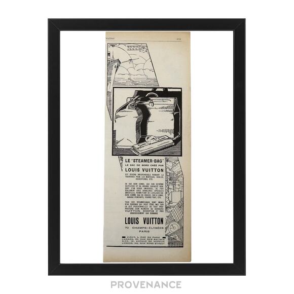 🔴 Louis Vuitton Antique Vintage Newsprint Ad - STEAMER-BAG - Picture 1 of 9